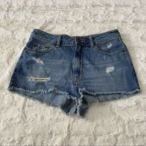 BDG Women's Blue High Rise Dree Cheeky Denim Shorts Size 28